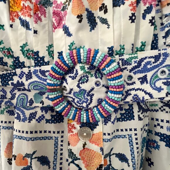 FARM Rio Romantic Bandanas Puff-Sleeve Belted Romper – Size L – NWOT - Picture 14 of 16